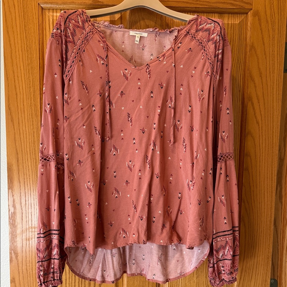 Maurices Mauve Patterned Blouse